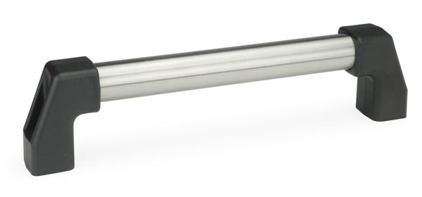 Håndtak med grep av aluminium eller rustfritt stål