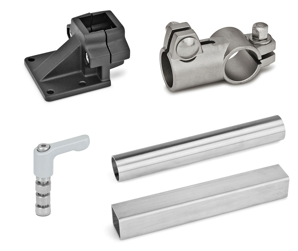 Rörkopplingar och konstruktionsrör i stål eller aluminium
