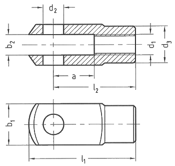Ritning DIN71752 DIN 71752 gaffellänk