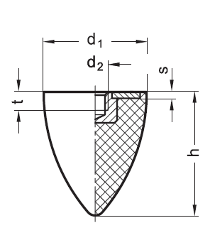 Konisk gummidämpare GN353