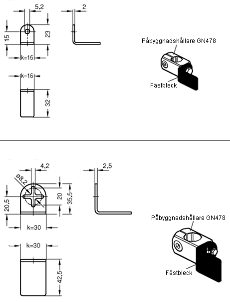 Ritning fästbleck GN479.1
