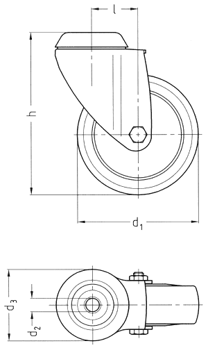 Apparathjul i polypropylen och termoplastiskt gummi, ritning