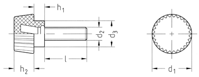 Ritning Letterskruv i termoplast med gängad tapp i förzinkat stål WN28.2