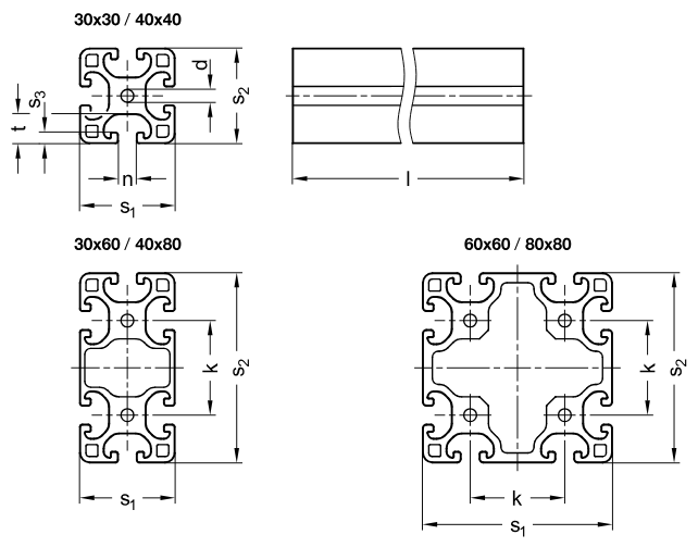 Aluminiumprofil "light" typ I