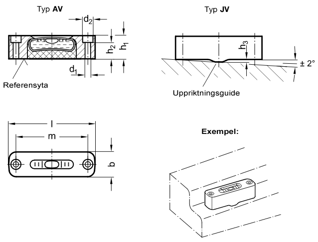 Vattenpass i eloxerad aluminium