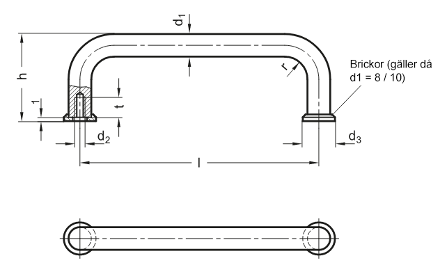 Bygelhandtag i aluminium