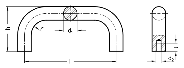 Bygelhandtag i aluminium
