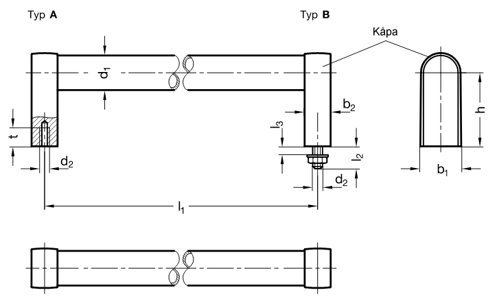 Handtag i aluminium
