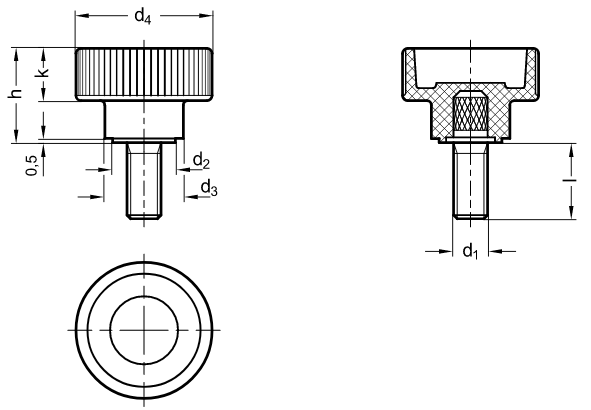 Ritning Lettermutter LN27
